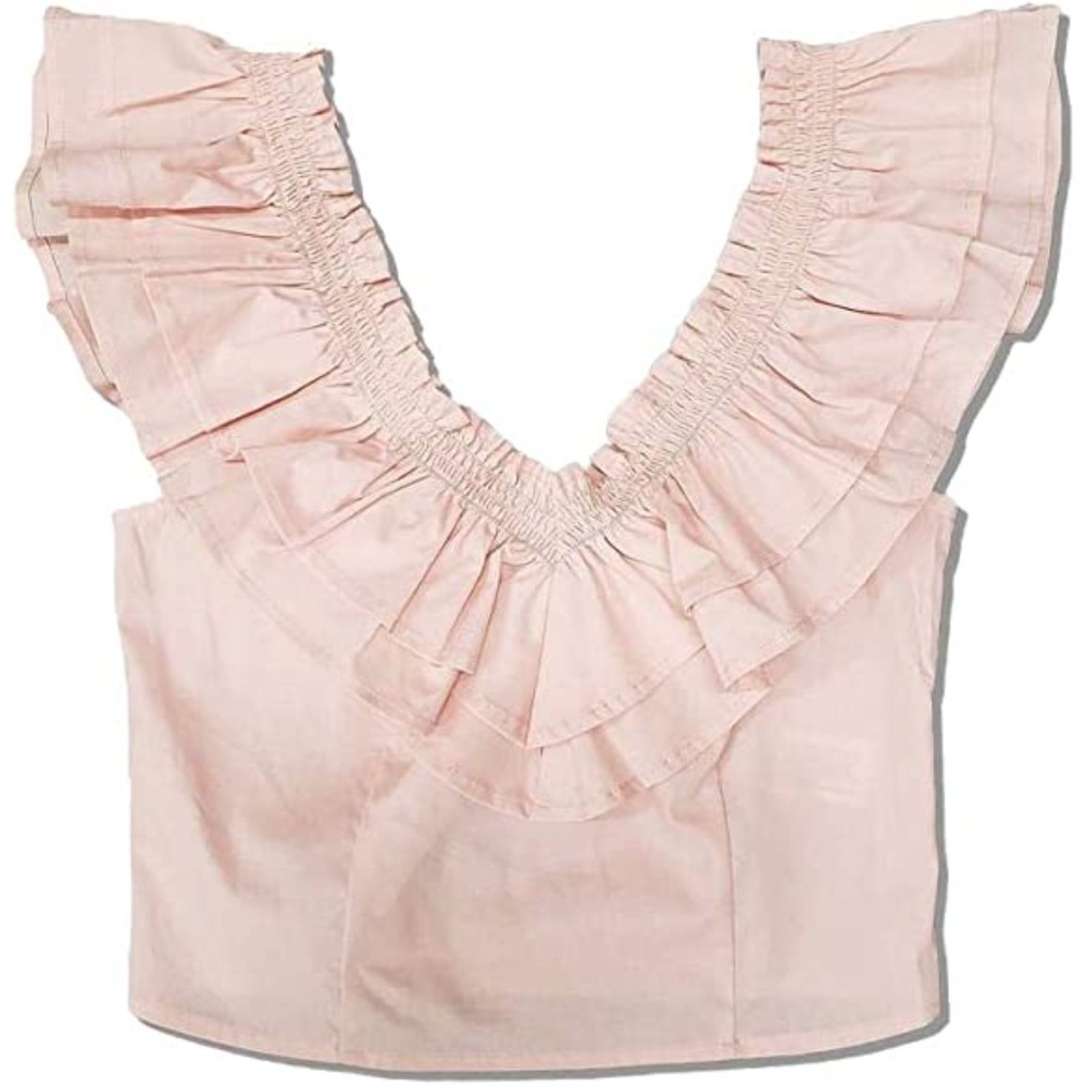 Plus Size Ruffle Pink Crop Top | Wild Fable 4x NWT